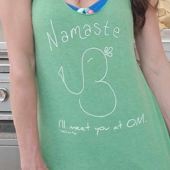 NWT: BELLA yoga tank, soft. "Namaste...I'll meet you at OM." - Picture 5 of 6